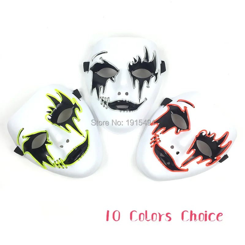 Модные Классические Праздничное освещение EL Провода маска демона