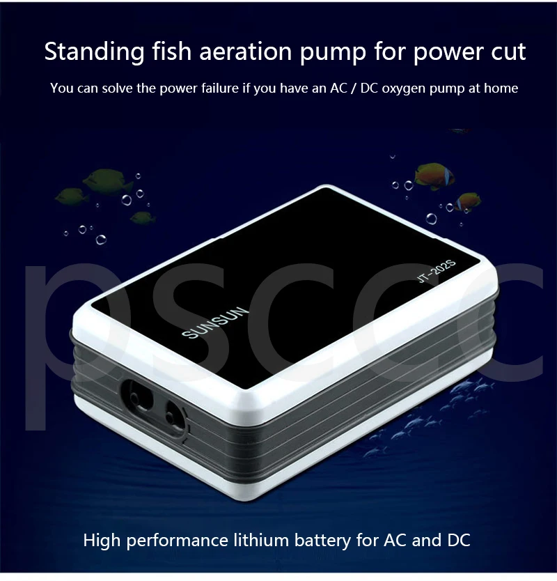 JT-202S JT-203S AC и DC литиевый воздушный насос с аккумулятором для аквариума аквариум Ультра тихий кислородный насос. Супер бесшумный воздушный насос постоянного тока