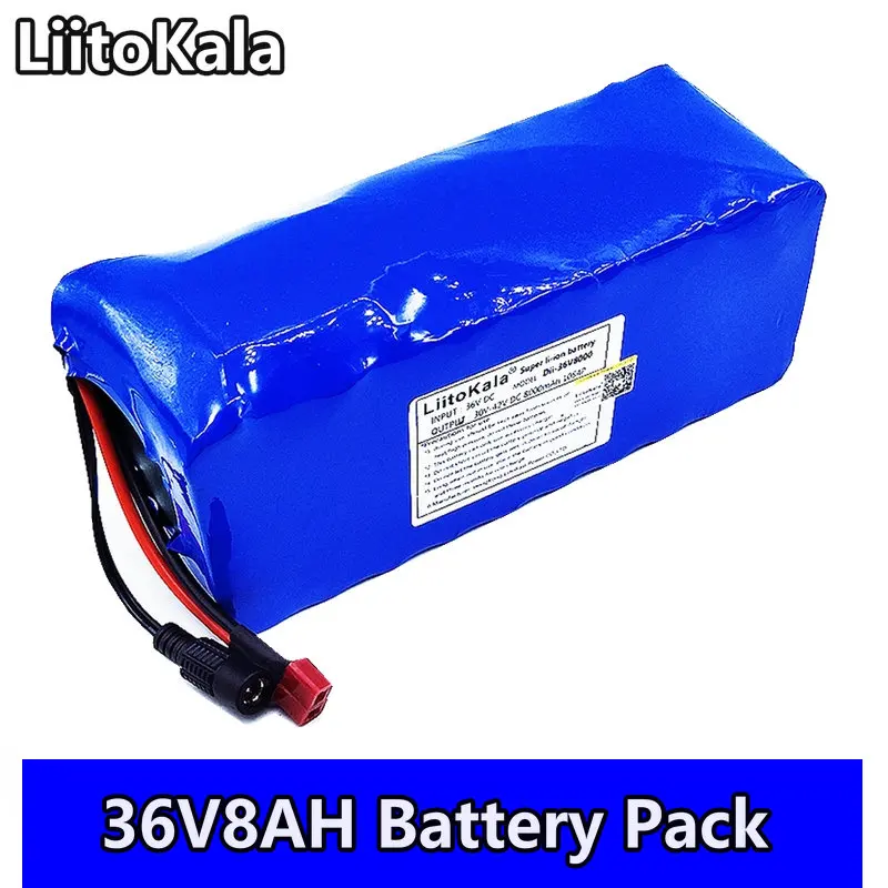 LiitoKala 36v8ah Электрический велосипед литий ионный аккумулятор 18650 V 8000 mAh 10S4P 42