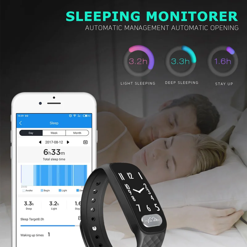 Bozlun ЭКГ Heart Rate Мониторы смарт-браслеты Мода Шагомер Спорт цифровые часы Для