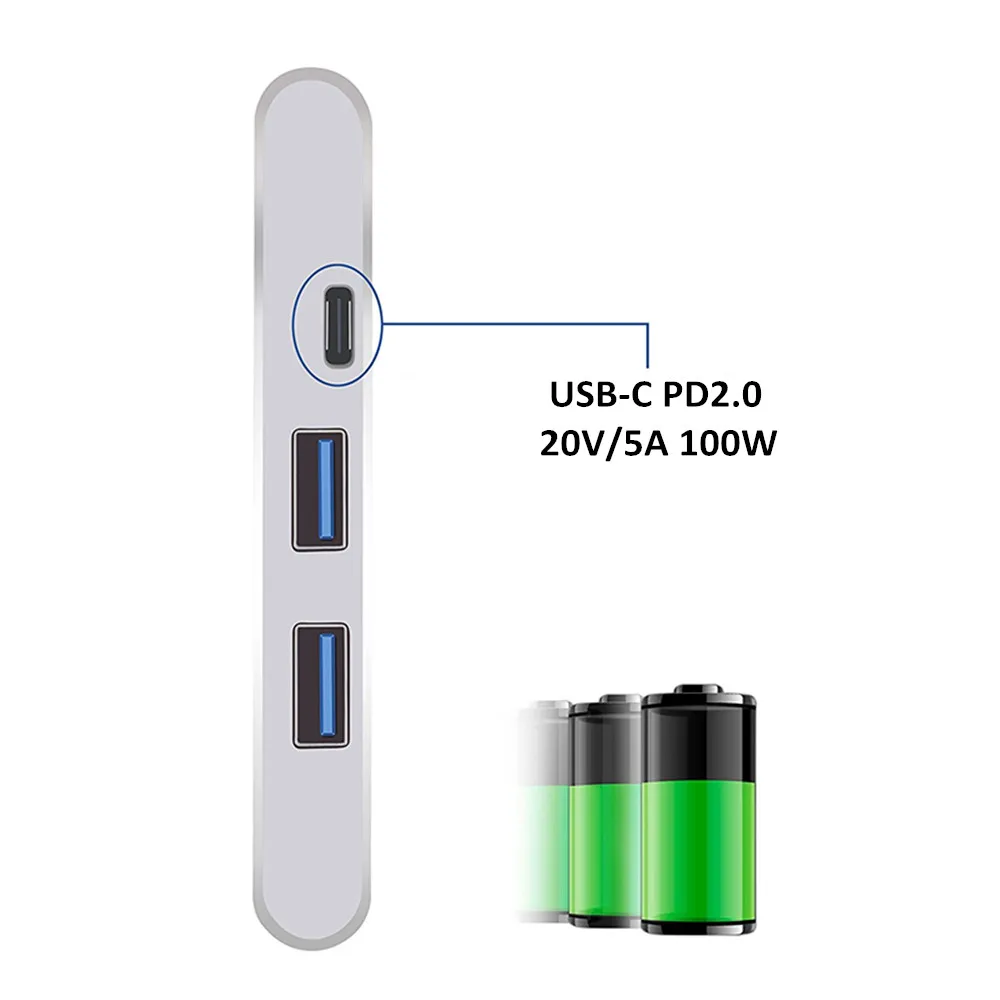 2 USB 3 0 Порты и разъёмы Тип C концентратор адаптер для MacBook 4 К HDMI сквозной зарядки/SD +