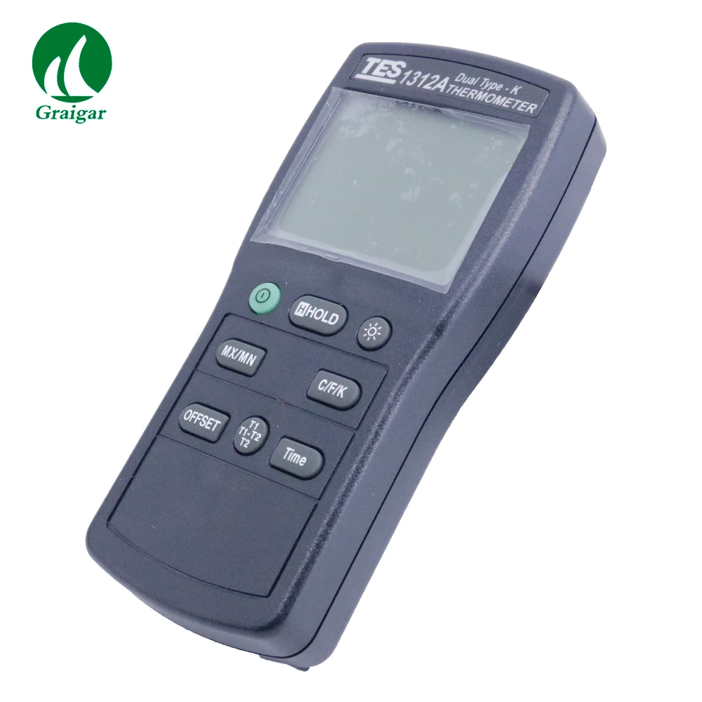 TES-1312A цифровой двойной тип-k термометр двойной канальный термометр