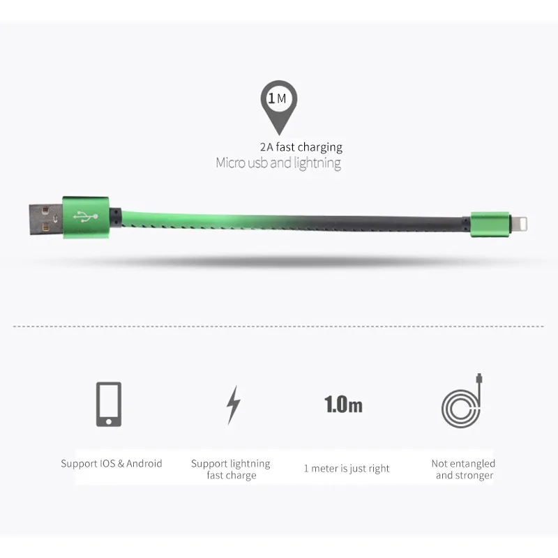 Новый зарядный кабель для iPhone Android Micro USB универсальный мобильный телефон