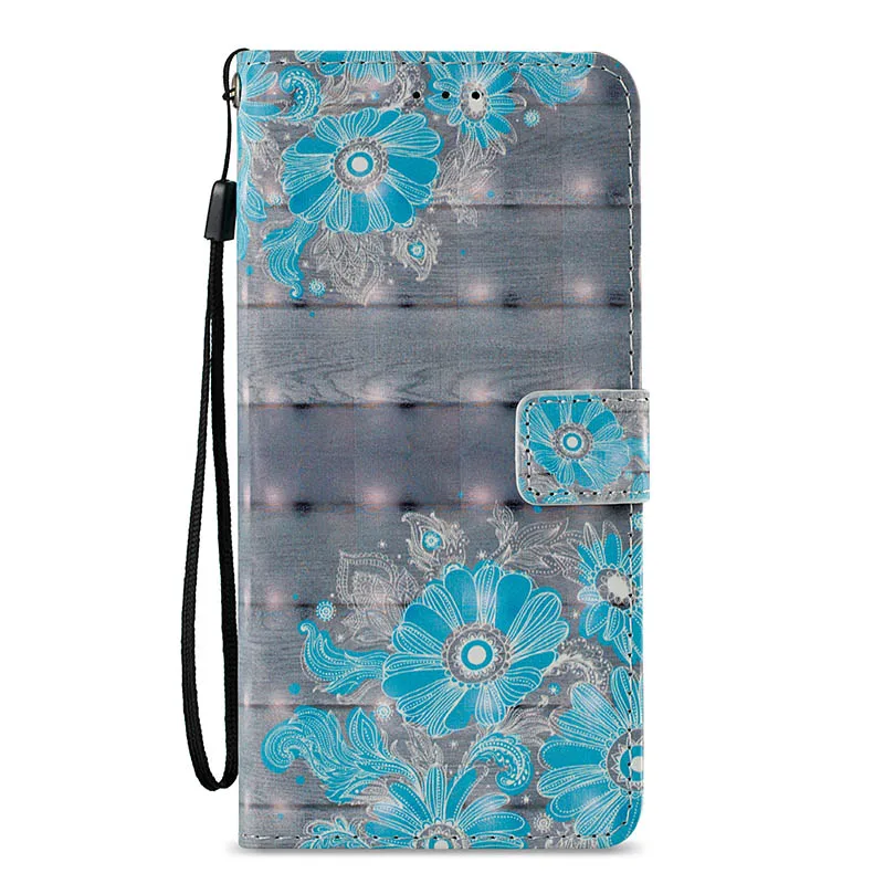 Blue Flower Чехол для телефона для iPhone XS Max, XR, X, 6, 7, 8 Plus, 5S, кошелек, флип, кожаный чехол для samsung Galaxy S10e, S9, S8 Plus, S7, S6 Edge, Capa, B21 - Цвет: Blue Flower