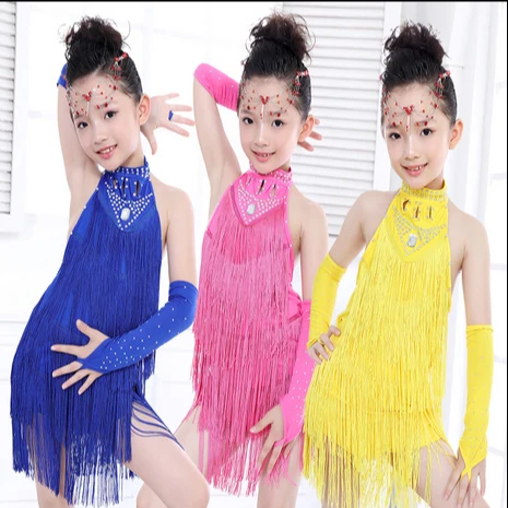 Fringe Latin Dance Dress For Girls Samba Ballroom Kids Dancing Girl Dancewear Ballet Vestido Baile Latino | Тематическая одежда и