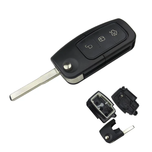OkeyTech флип ключи оболочки для Ford Focus Mk2 Mk3 Mk4 2 Fiesta Mondeo Ranger, Fusion S Max 2 кнопки FO21 HU101Blade - Цвет: 3 button