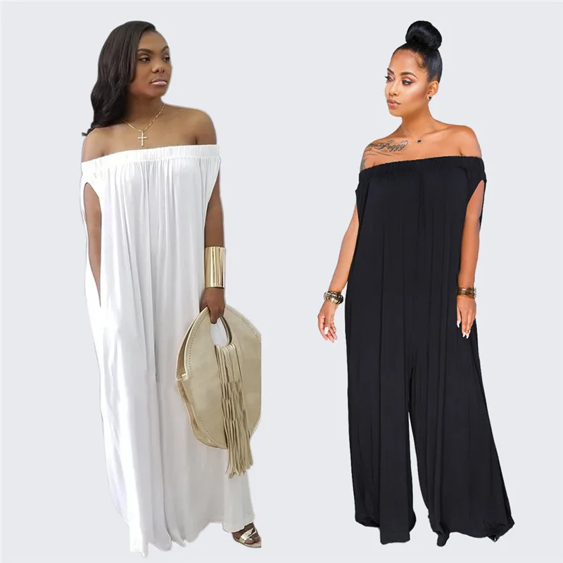 Большие размеры Летние повседневные Комбинезоны свободного кроя женские