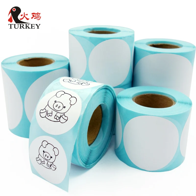 Круглая наклейка белая термоэтикетка рулон диаметром 25 мм 30 40 50 60 75 100 для