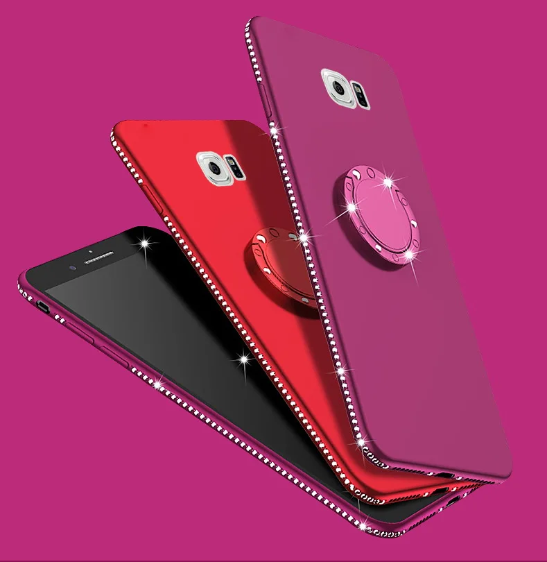 Diamond Case For Samsung Galaxy S6 S7 Edge J6 A5 A6 A7 A8 Plus 2018 Soft Silicon Bling Ring S8 S9 Note 8 9 |