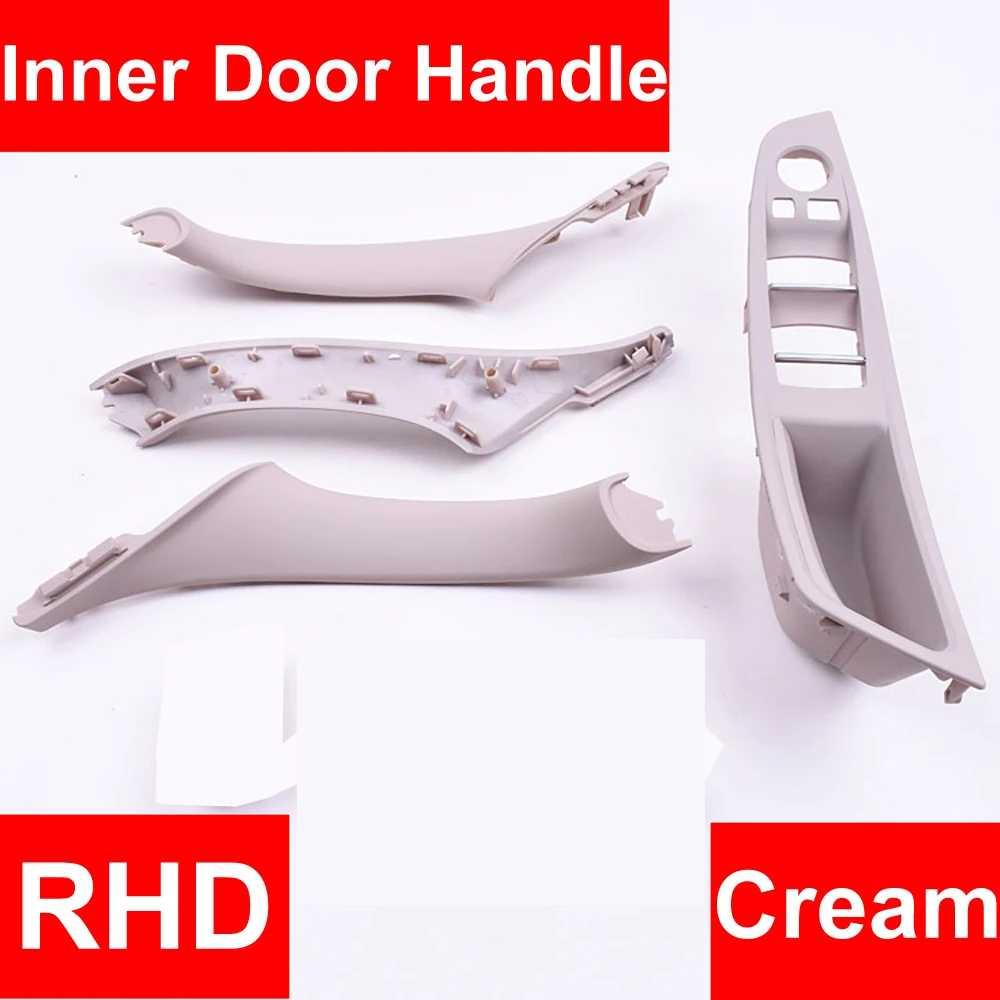 

4PCS Right Hand Drive RHD For BMW 5 series F10 F11 520 525 Cream Car Interior Door Handle Inner Panel Pull Trim Cover Armrest