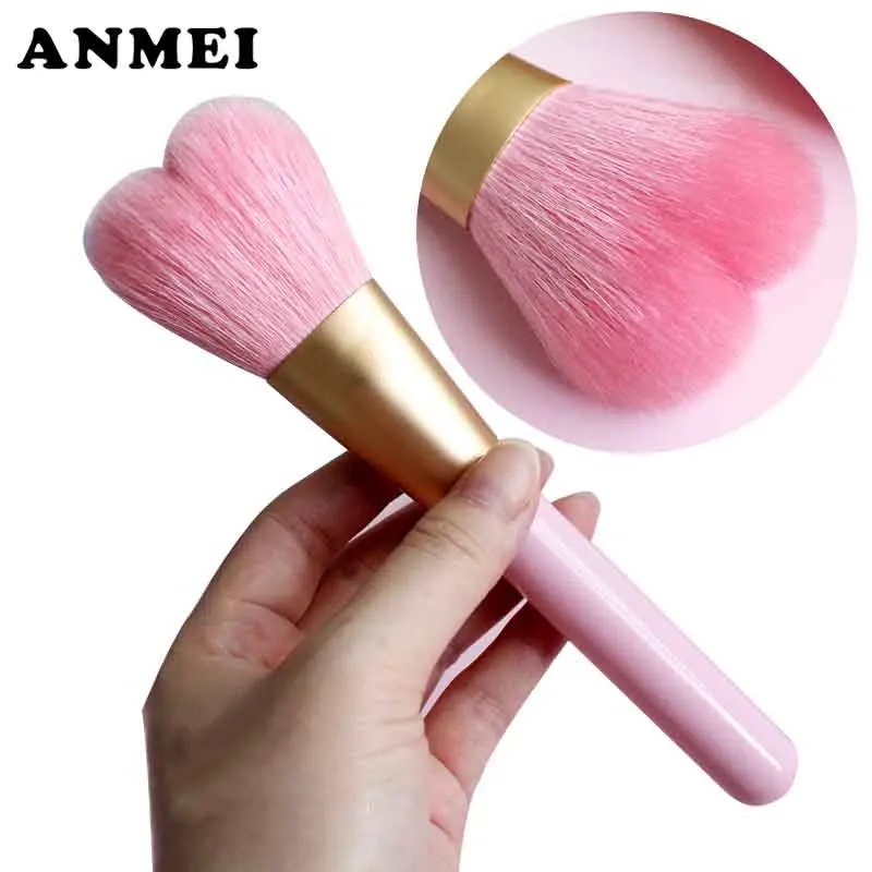 2018 Pink Heart shape brushes Concealer Powder Blush Multi-function Foundation Face Make up Brush Tools Professional Beauty Cosm | Красота и