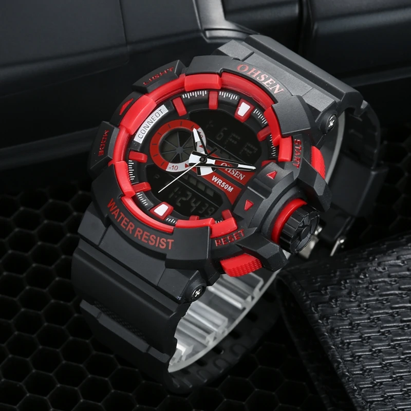 Часы наручные OHSEN Мужские кварцевые светодиодсветодиодный аналоговые цифровые