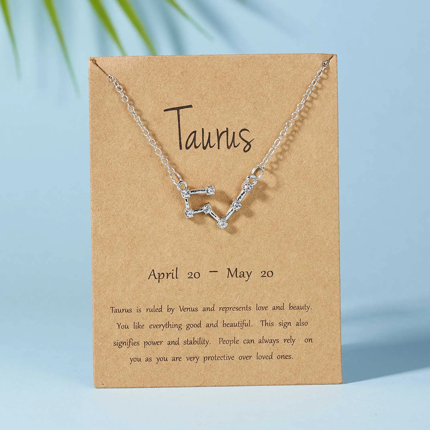 Taurus-silver Belleper 12 Созвездие Знак зодиака ожерелье для женщин серебряные ювелирные изделия Leo Libra Aries кулон ожерелье Астрология - Окраска металла: Taurus-silver