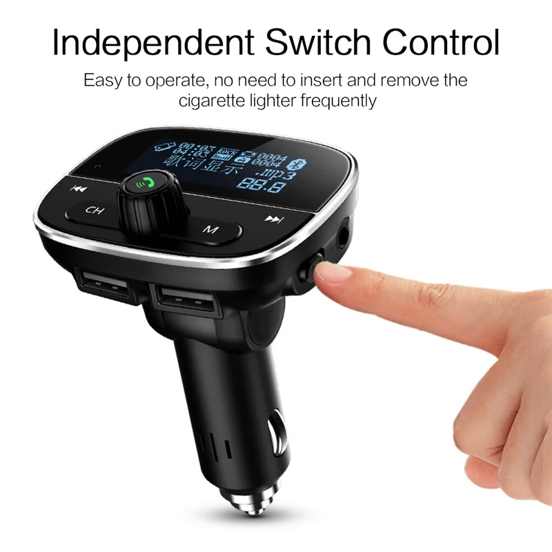 Автомобильное зарядное устройство Hands Free, Bluetooth, беспроводной fm-передатчик, ЖК MP3-плеер, двойное USB зарядное устройство, автомобильные аксессуары, аудио Электроника