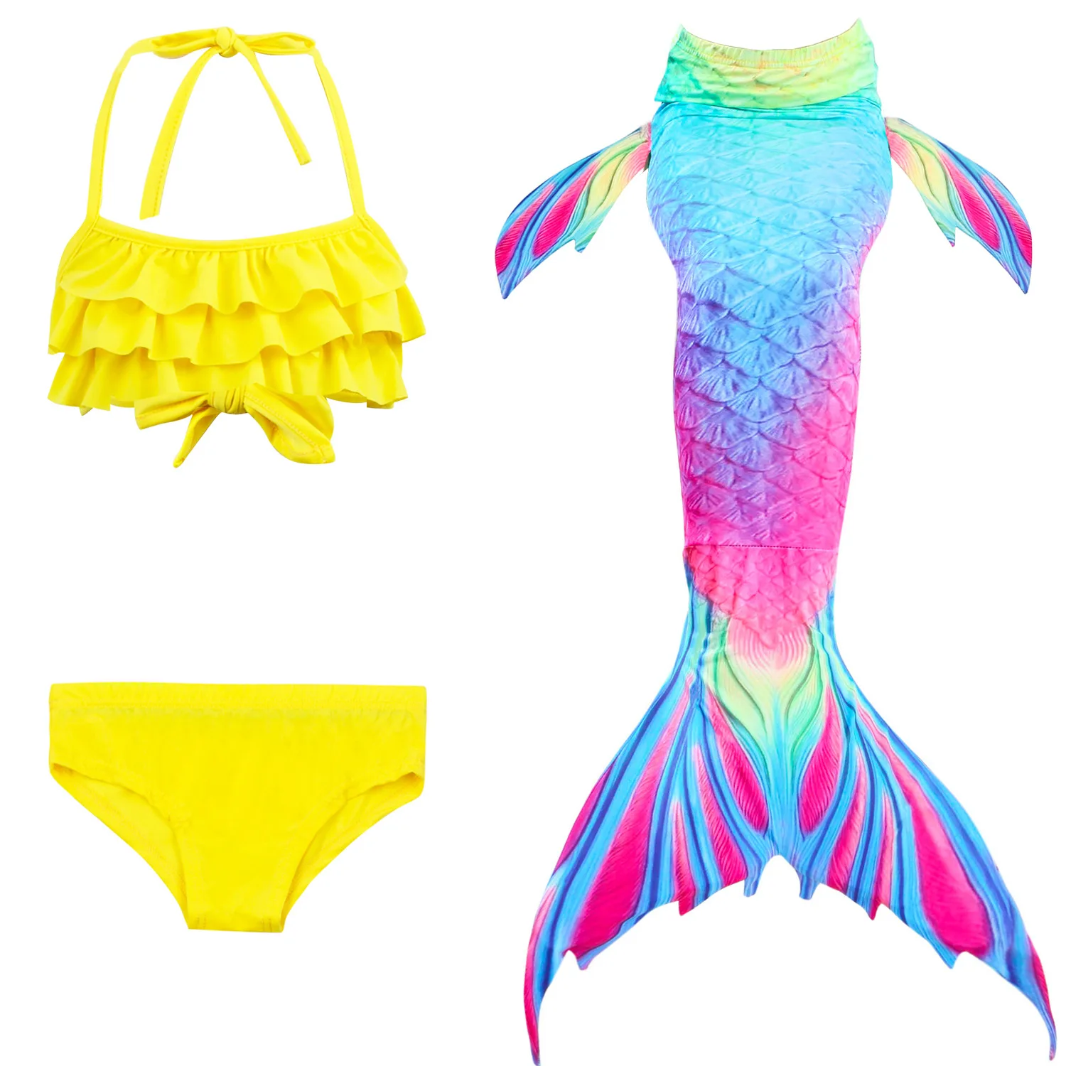 Kids Mermaid Swimsuit Girls Bikini Set Children's Costume Tails Fin Bathing Suit Summer Beach Dress Swimming Cosplay | Детская