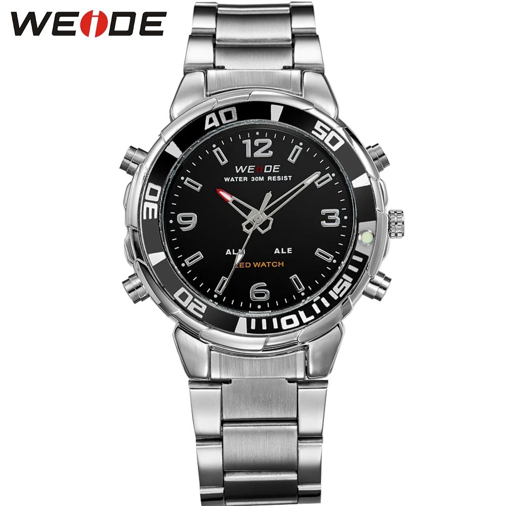Вайде лучший бренд класса люкс - часы мужчины спортивные из нержавеющей стали