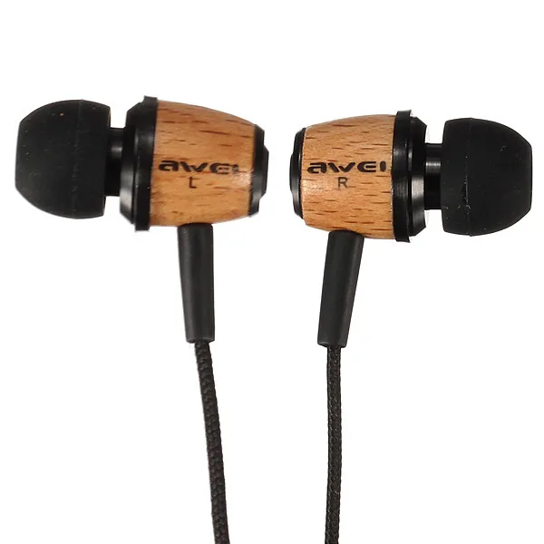 2016 Hot Original AWEI Q9 Super Bass Wooden 3.5mm  Earphones  For iPhone 5S 5C For Samsung For Cellphone