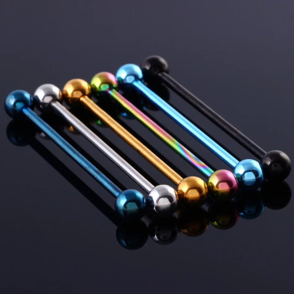 1 шт. 6*34 мм Длинный пирсинг для ушей ярких цветов ювелирные изделия Промышленные