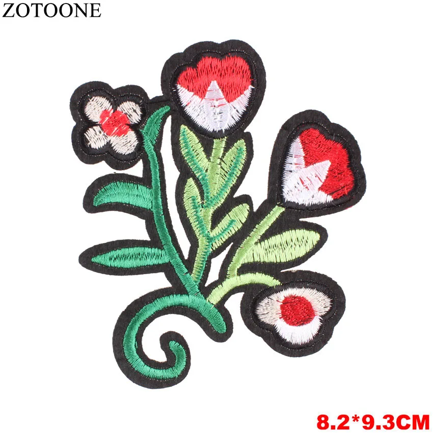 ZOTOONE патч для одежды 1 шт. большой красный цветок розы вышитый патч DIY Железо На пришить ткань ремонт одежды для свадьбы патч