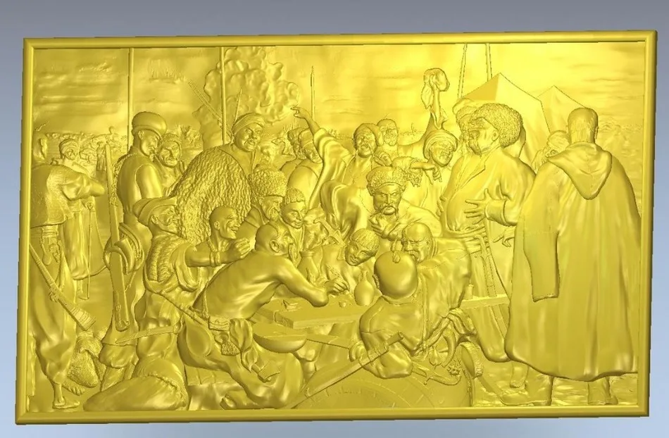 

3d model relief for cnc in STL file format panno_Cossacks