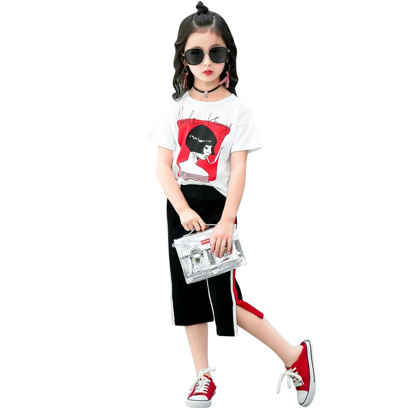 Комплект летней одежды для девочек 2019 одежда маленьких эксклюзивные наряды