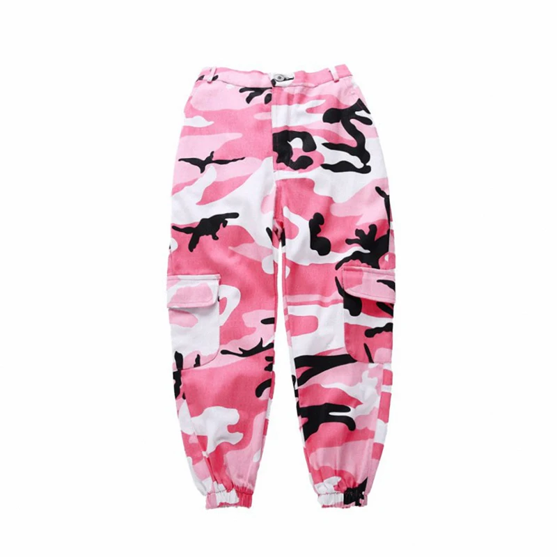 

Girls hip hop sets dance crop tops mock neck white T shirt pink camouflage harem pants for jazz street dance wear