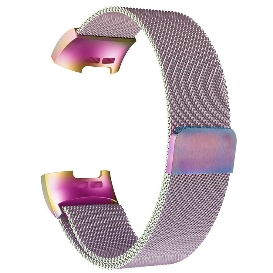 Магнитный с миланским плетением браслет из нержавеющей стали для Fitbit Charge 3 сменный ремешок для Fitbit Charge 3