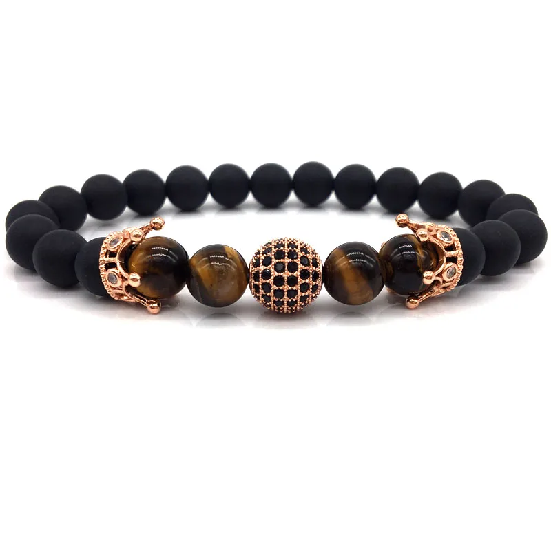 Classic Crown Men Bracelet 2020 New Fashion Stone Beaded Charm Ball For Jewelry Gift | Украшения и аксессуары