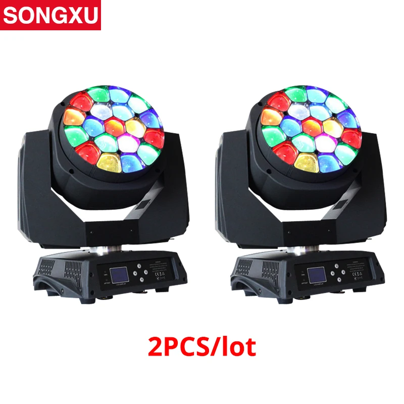Отличный продукт pro светильник 19X15W 4 в 1 RGBW led big bee eye zoom moving head wash disco k10 rotation lens