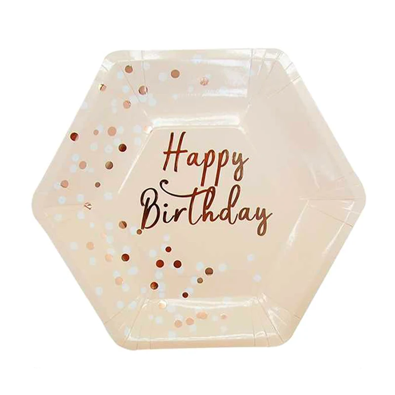 Счастливые салфетки для дня рождения Одноразовый бумажный стаканчик тарелка