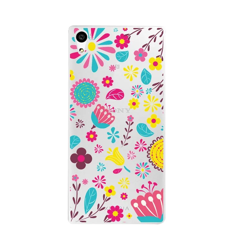 Милый мягкий прозрачный чехол из ТПУ с цветочным рисунком для Sony Z2 Z3 Z4 Z5 C3 C4 C5
