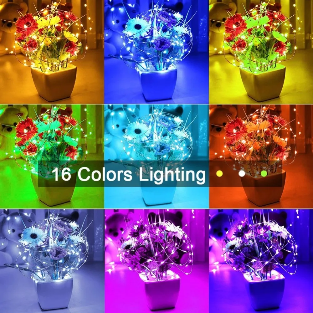 5 м светодиодные гирлянды 50 LED сказочные огни на батарейках Водонепроницаемые 16