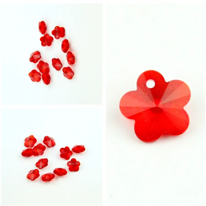 Гирлянды из красного стекла 2000 шт. 14 мм цветок сливы бусины в одном отверстии