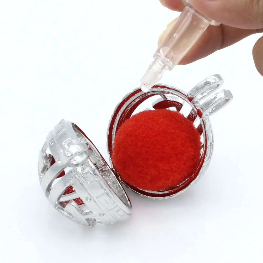 Aromatherapy Essential Oil Diffuser Dull Silver Hollow Cross Locket Cage Openable Pendant Necklace Jewelry With 7 Colors Pompons | Украшения