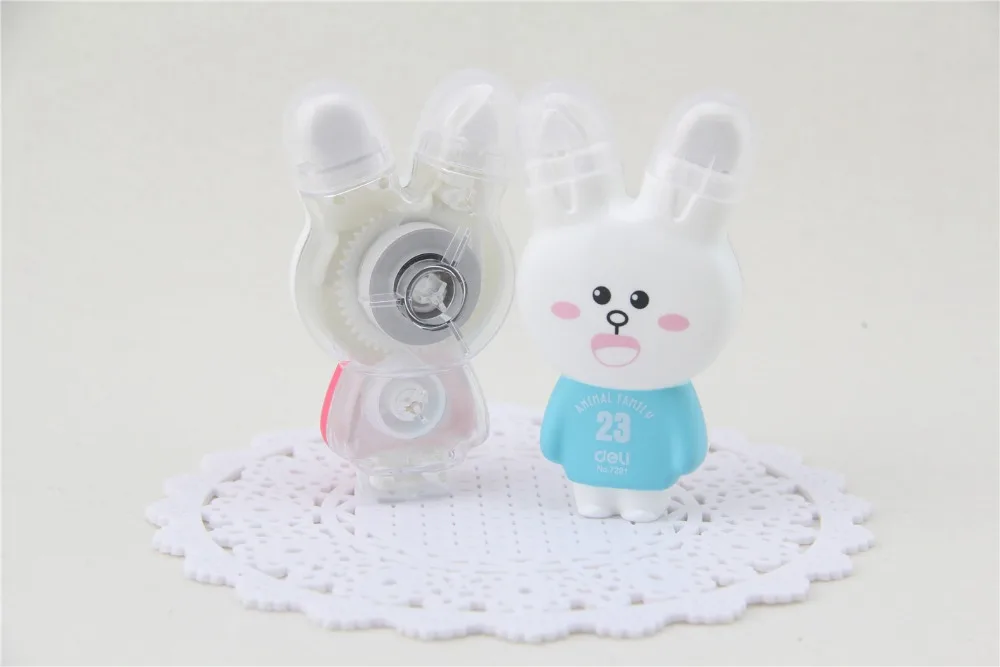 Kawaii канцелярский корректор лента мультфильм кролик коррекция лента фиксируется с двойным ластиком офисные школьные принадлежности коррекция жидкости
