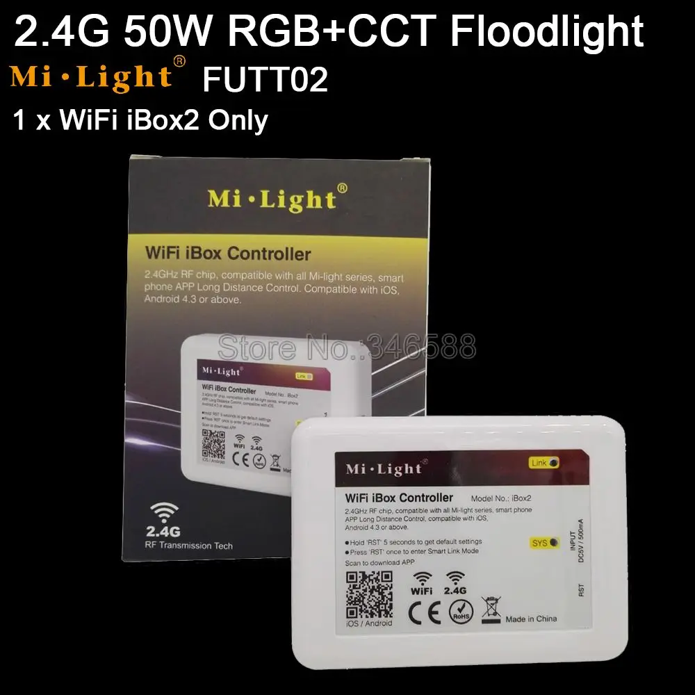 1 WiFi iBox2 Only 1x Mi. высокой мощности 30 Вт RGB+ CCT прожектор переменного тока 110 V 220 V Вход FUTT03+ 1x Wi-Fi iBox1 сигнальная лампа+ 1x2,4G Беспроводной RF 4 зоны сенсорный пульт дистанционного управления - Испускаемый цвет: 1 WiFi iBox2 Only
