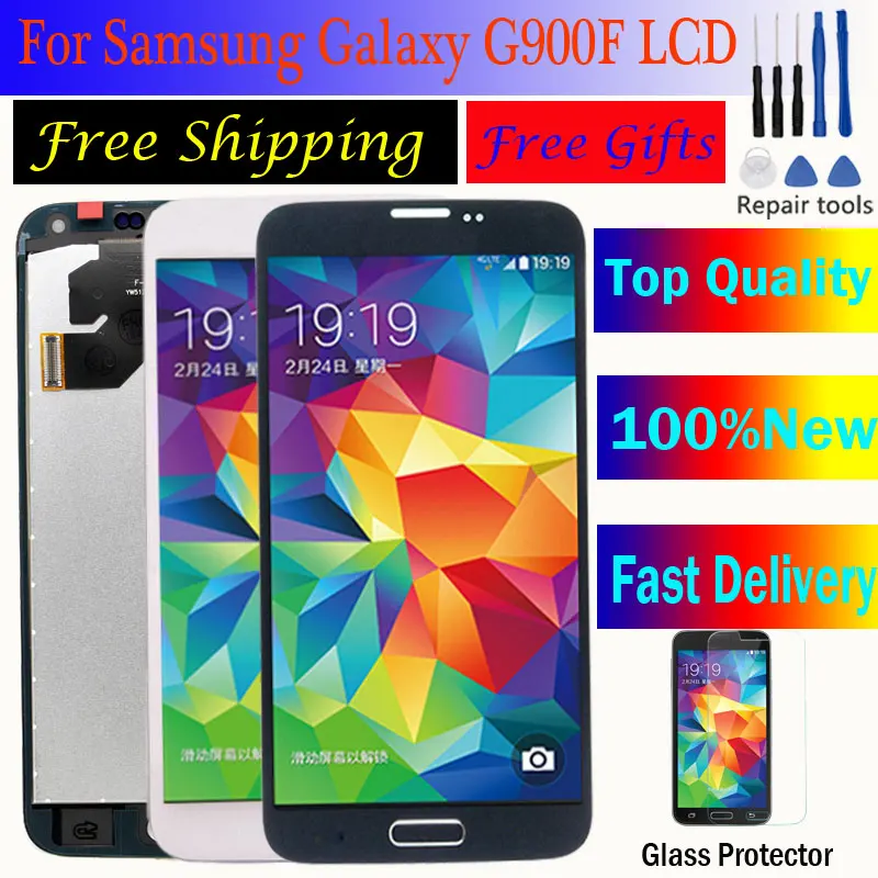 Дигитайзер Кнопка Домой для galaxy s5 lcd дисплей G900F SAMSUNG Galaxy S5 LCD G900M G900A G900T сенсорный