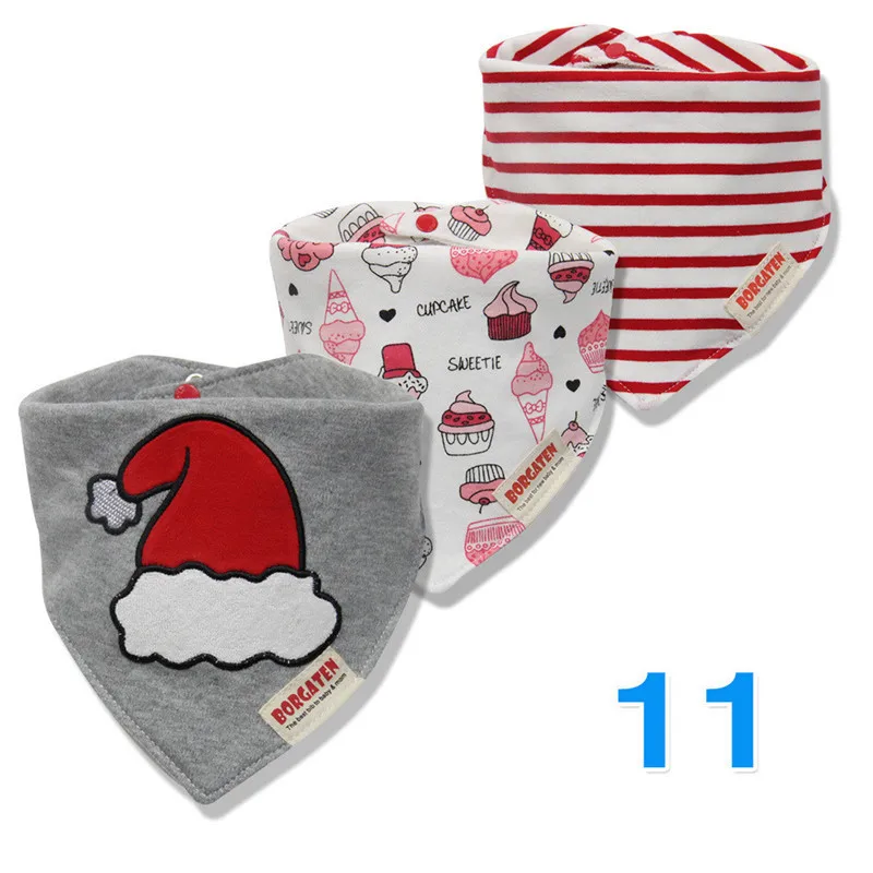 11 3 шт./лот, детские нагрудники, бандана, хлопок, высокое качество, Babadores Para Bebe, слюнявчик для младенцев, полотенце для мальчиков и девочек - Цвет: 11