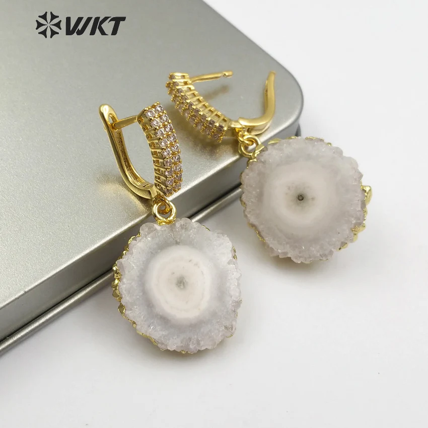 WT-E477 WKT оптовая продажа элегантные серьги-подвески из искусственного кварца с