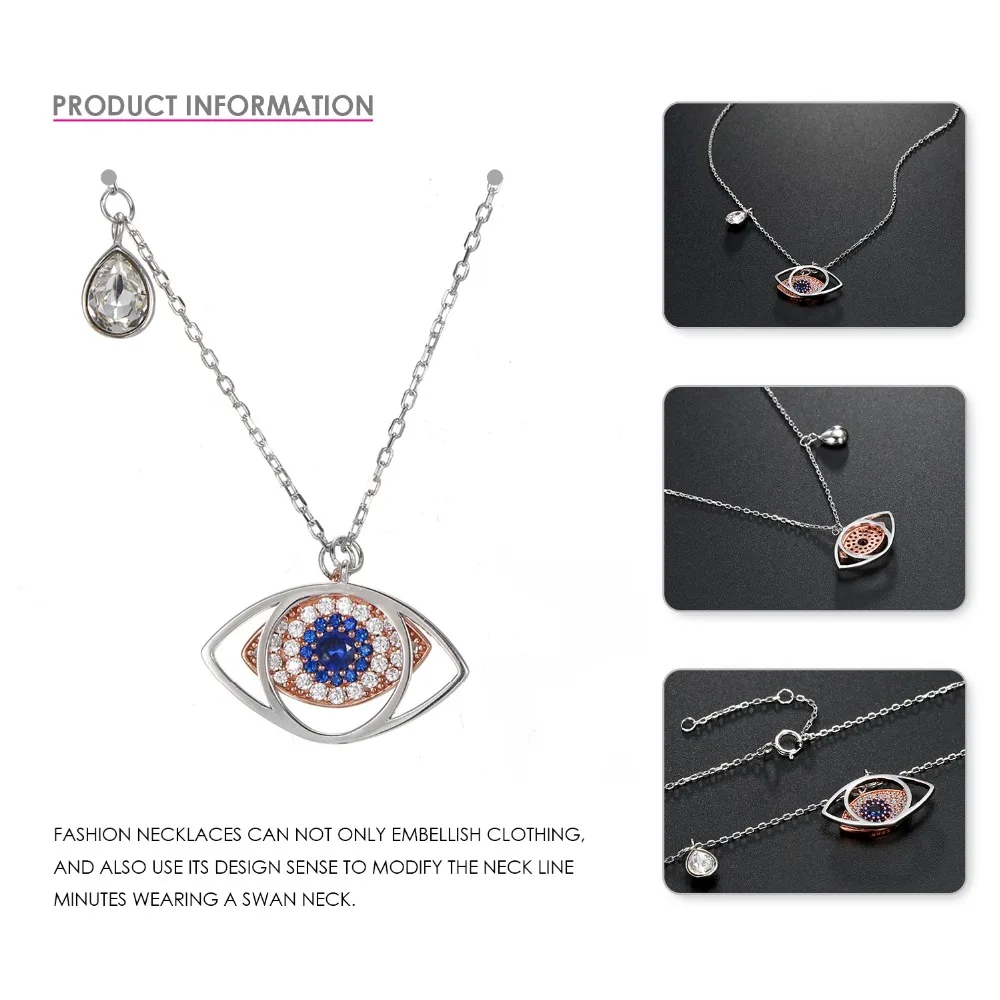 e Manco Magic Eye Charm Necklace for Women 925 Sterling Silver Pendant Luxury Diamond Fine Jewelry Gifts For Women|Ожерелья| |