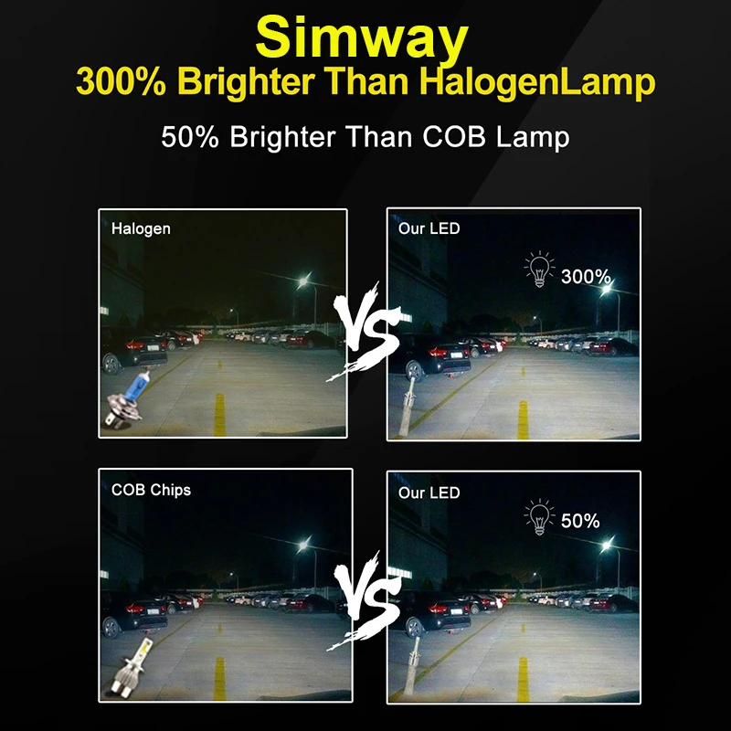 Автомобильный H4 hi/короче спереди и длиннее сзади) 55 Вт светодиодный фары комплект