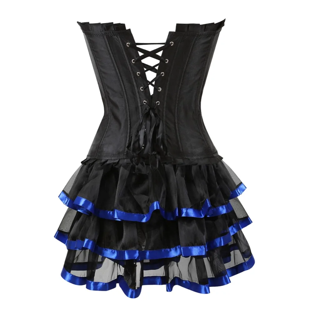

caudatus bustier corset dress for women club lingerie adjustable overbust corsets with skirts set sexy lace up fashion plus size