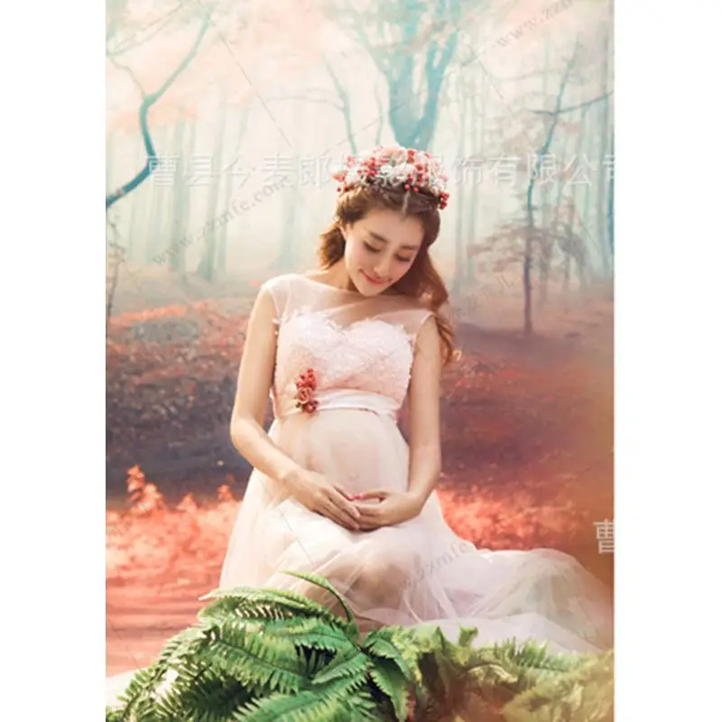 Royal Style Maternity Lace Dress Pregnant Photography Props Pregnancy maternity photo shoot long dress Fancy | Мать и ребенок