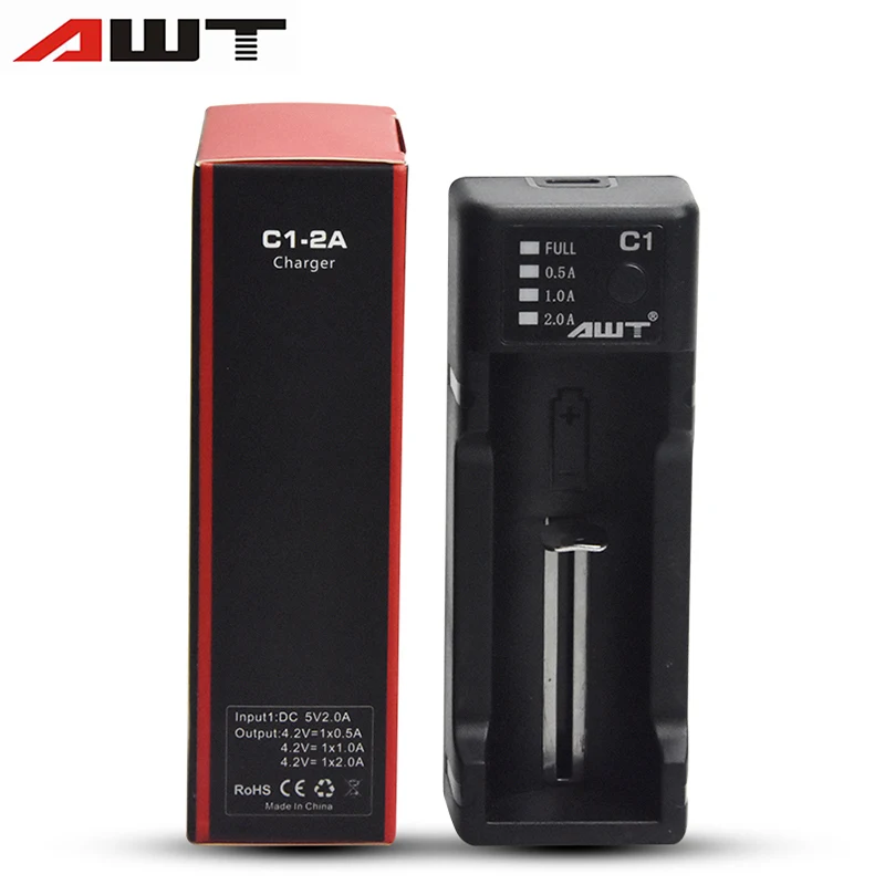 VAPE AWT C1 зарядное устройство 2A умное электронное сигаретная батарея для 18650 26650 18350