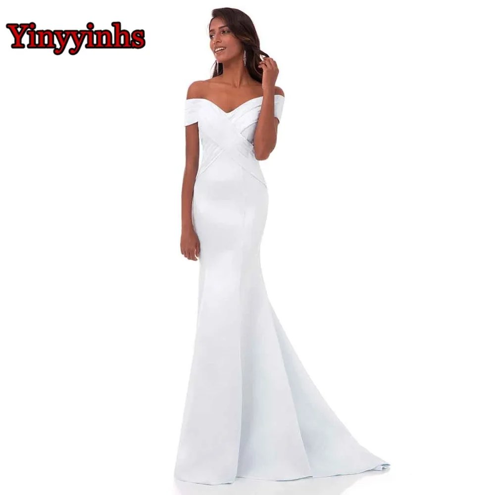 Yinyyinhs настоящая картина платья с открытыми плечами официальное платье коротким