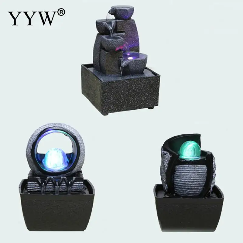 Светодиодный фонтан в виде лотоса из смолы Декор для дома фэн шуй настольный