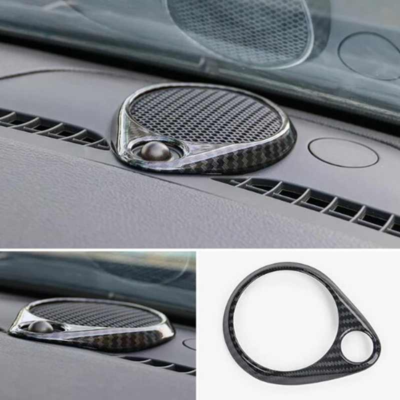 

ABS Carbon fibre For Jeep Grand Cherokee 2014 2015 2016 2017 Car middle Audio ring Cover Trims Car Styling Accessories 1pcs