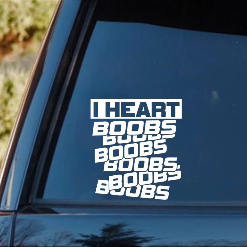 I Heart наклейка &quotсиськи&quot забавная на заднюю панель автомобиля с надписью Love obs
