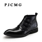 Ботинки мужские из натуральной кожи, водонепроницаемые, черныекрасные