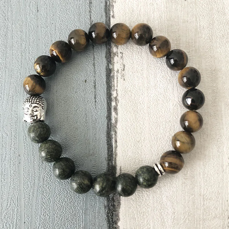 Йога Tigers' Eye Energy браслеты мужские Будда буддийский браслет для медитации тигровый глаз бисером Мала браслет на запястье